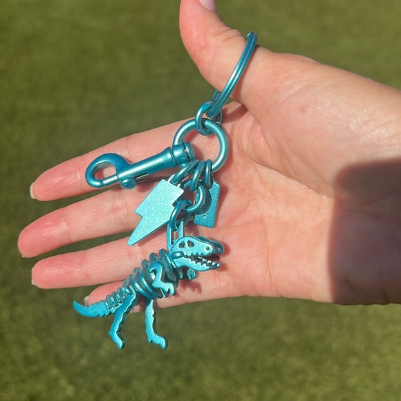 RARE Coach Rexy Turquoise Blue Keychain Charm - Picture 1 of 2
